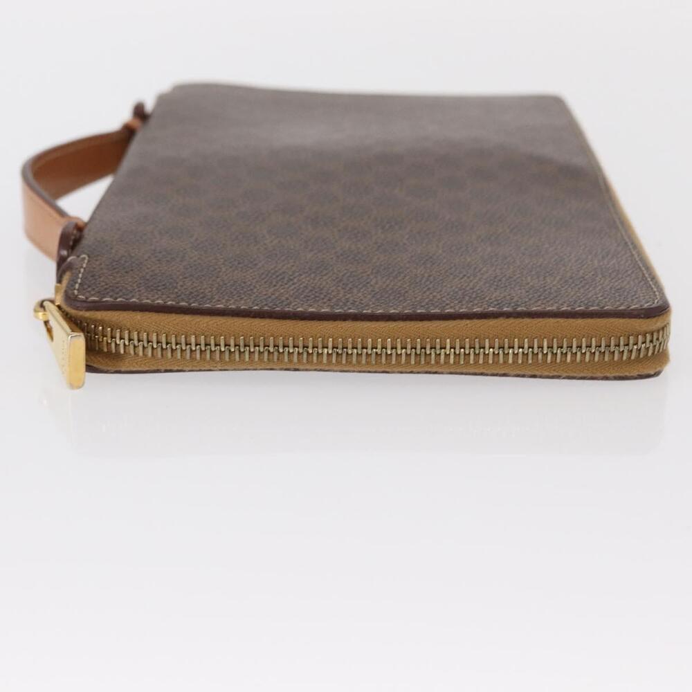 CELINE Macadam Canvas Travel Case PVC Leather Brown Gold Auth ki6242 - Picture 4 of 16